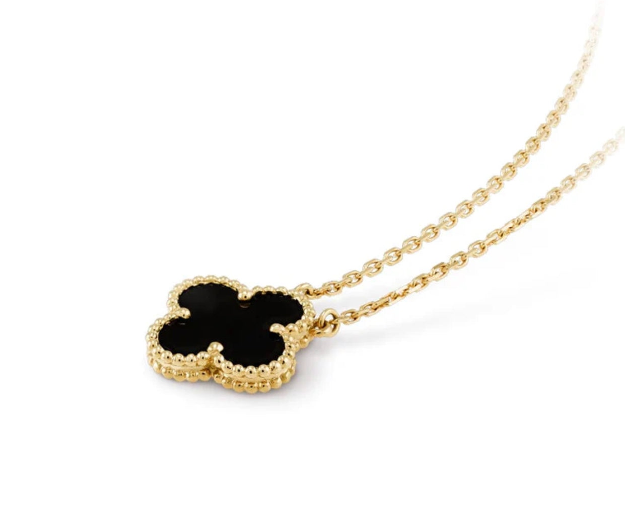 Clover black necklace.