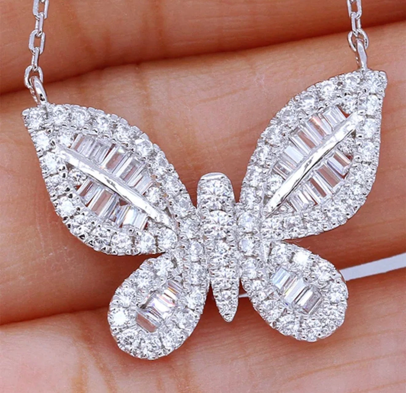 Necklace butterfly silver