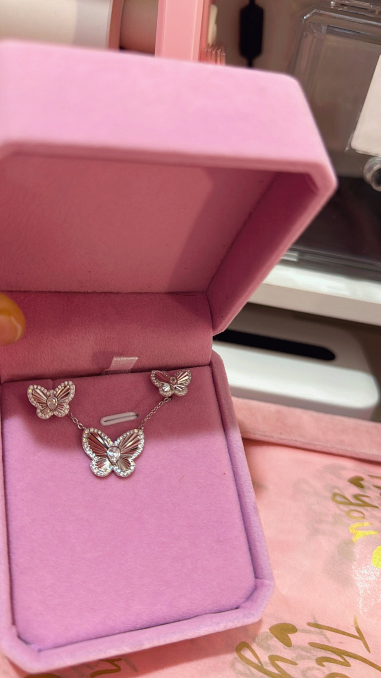 Set mariposa 925 gold plated.