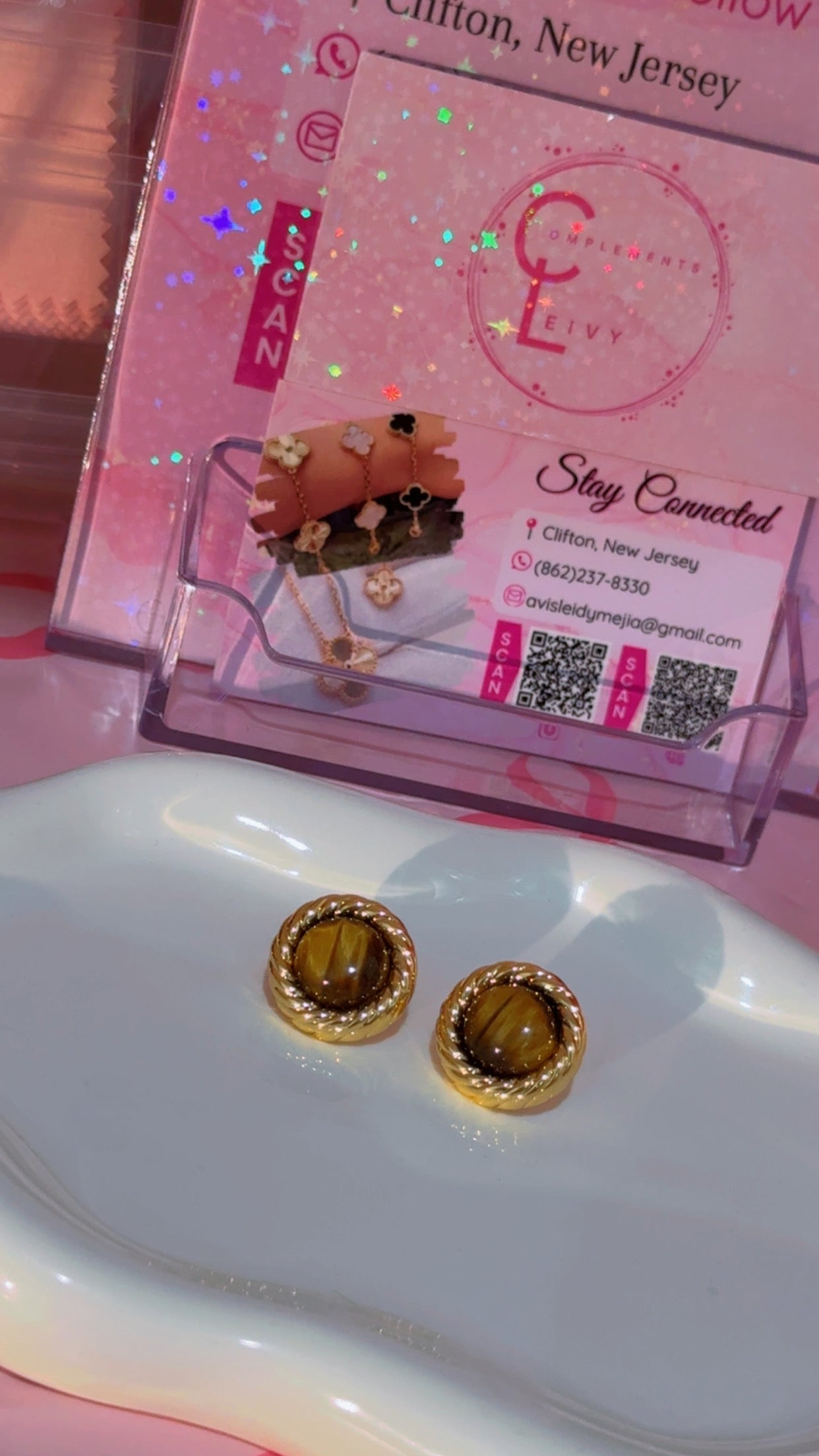 Imperio Tiger Eye Studs