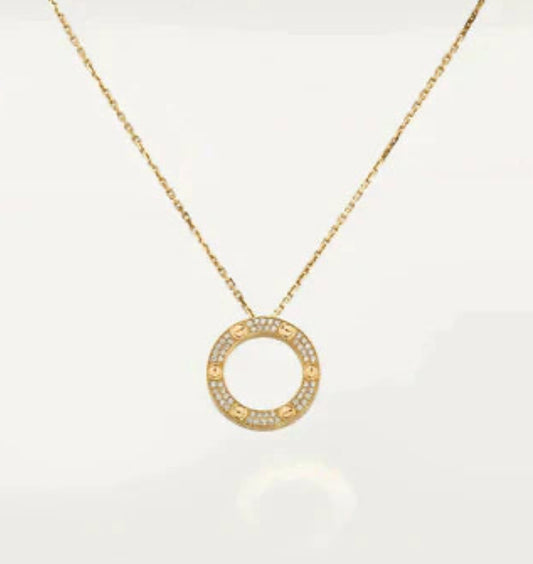 Cart-necklace gold crystal