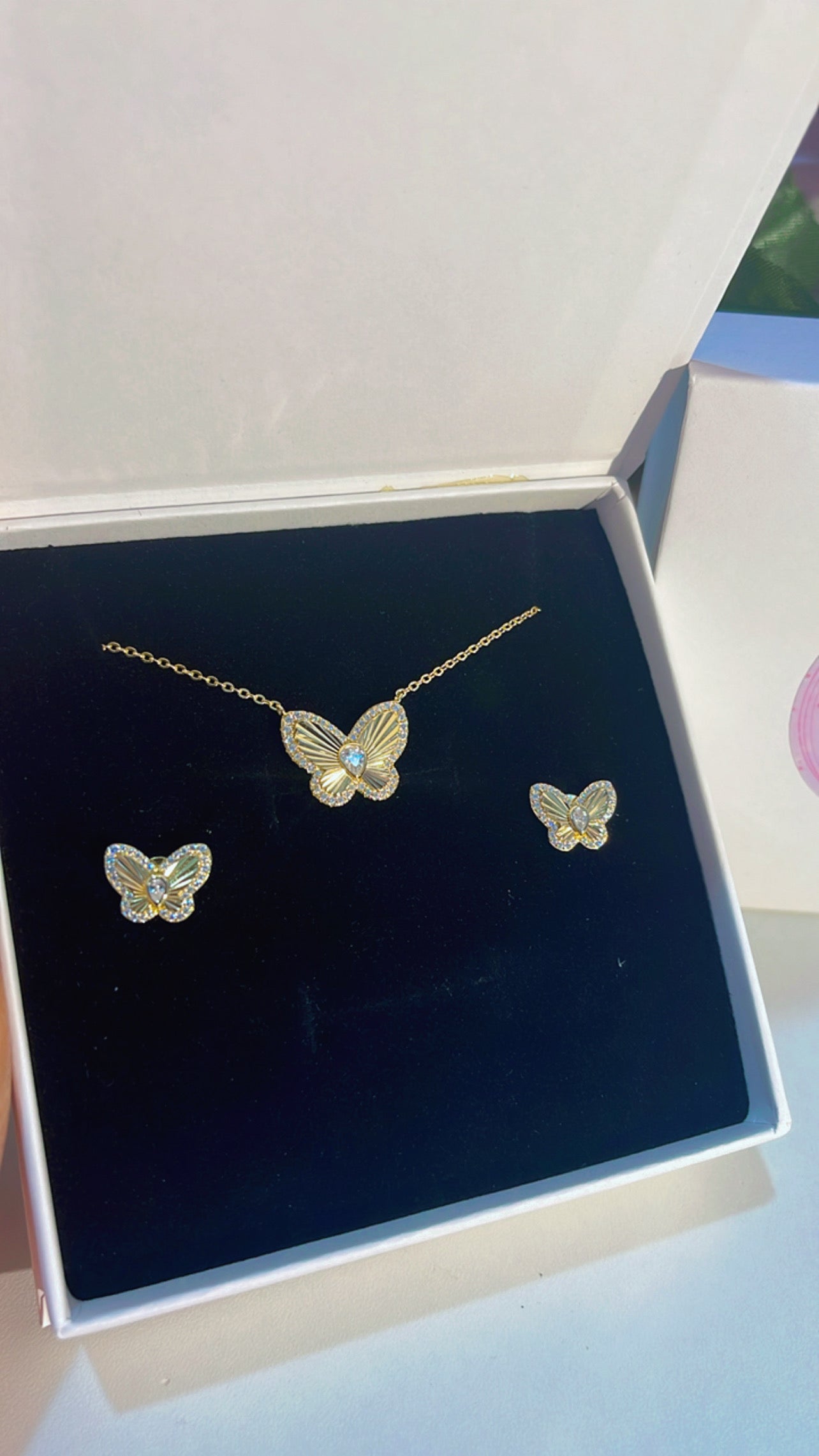 Set mariposa 925 gold plated.