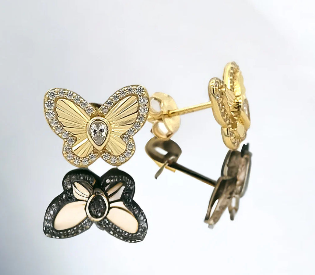 Earrings butterfly gold