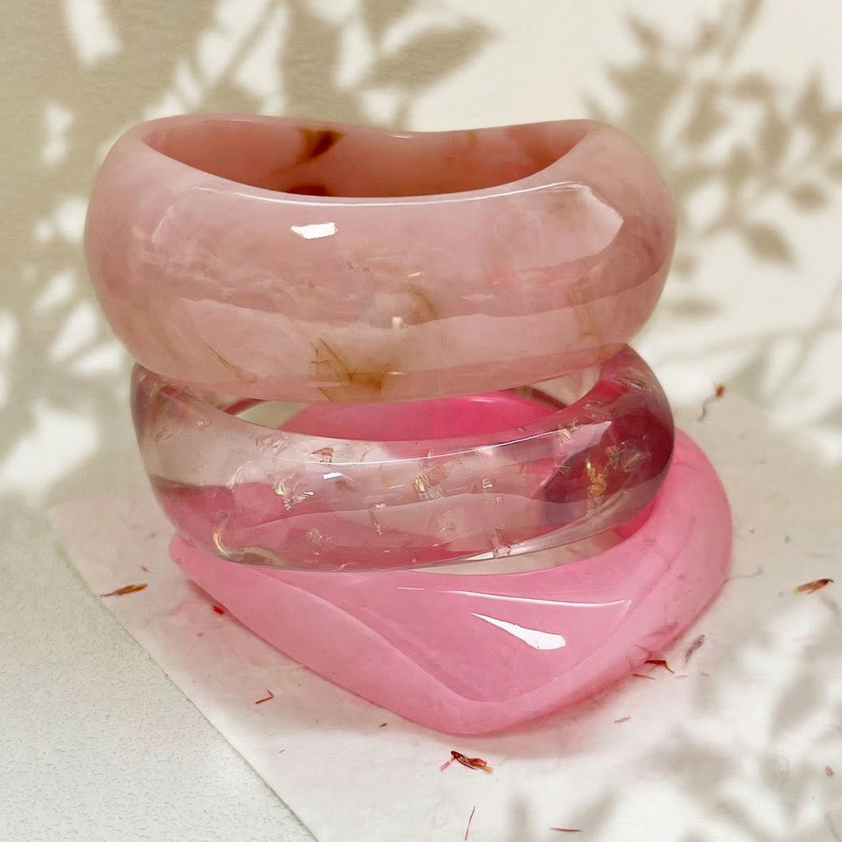 Pulceras en Resina pink