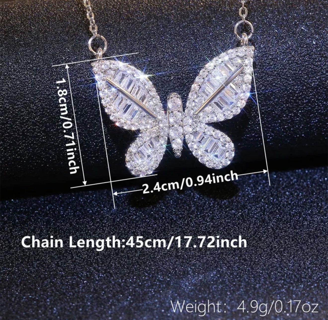 Necklace butterfly silver