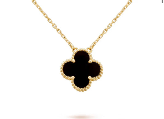 Clover black necklace.