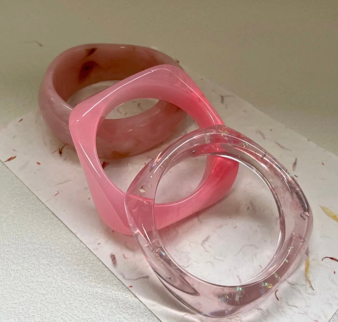 Pulceras en Resina pink