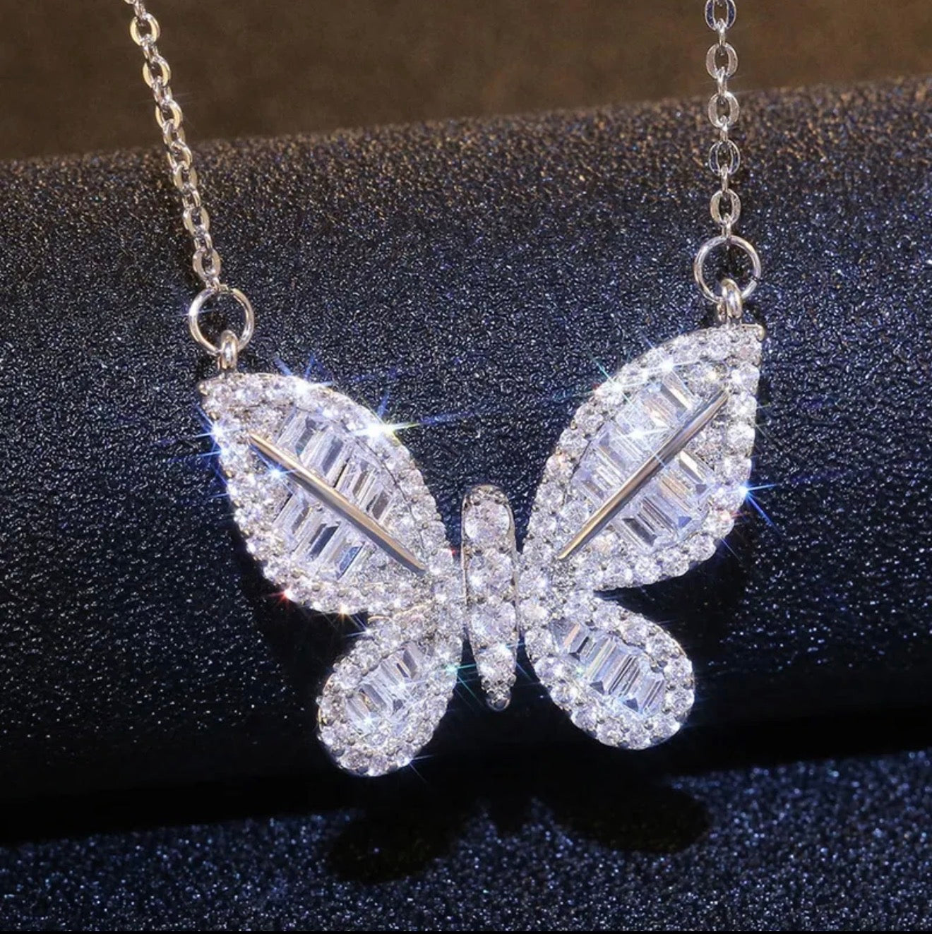Necklace butterfly silver