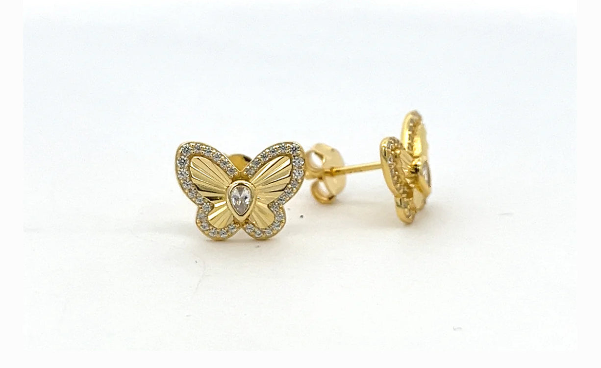 Earrings butterfly gold