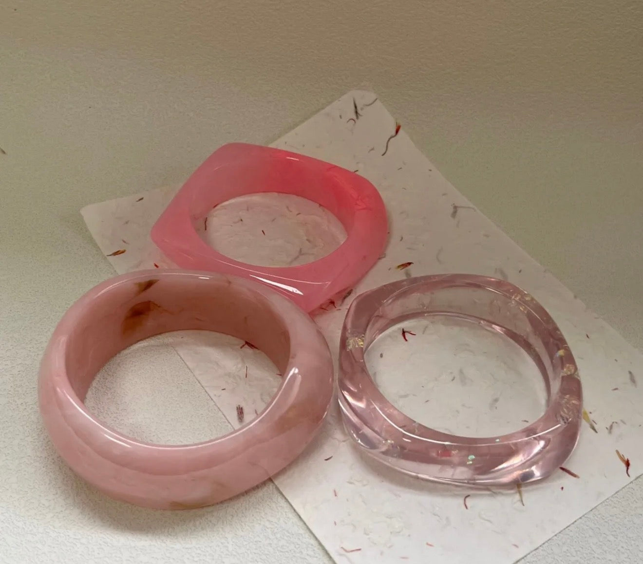 Pulceras en Resina pink