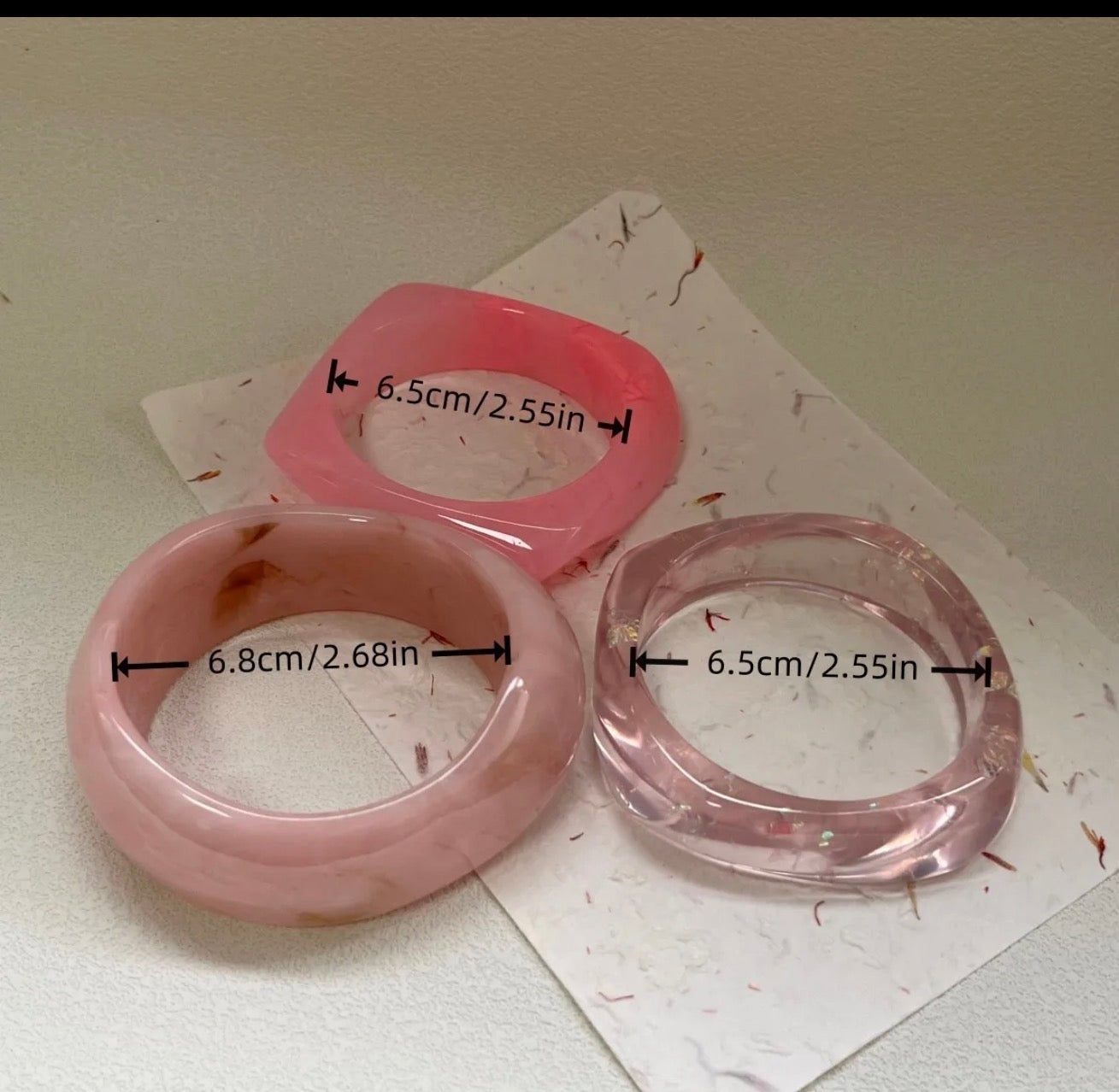 Pulceras en Resina pink