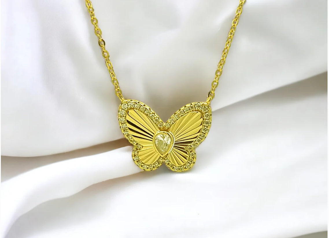 Set mariposa 925 gold plated.